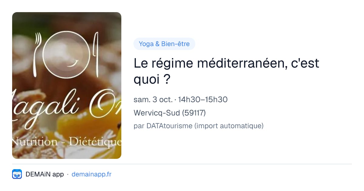 Le régime méditerranéen, c'est quoi ? — Wervicq-Sud