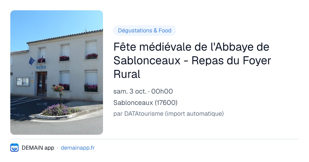 Fête médiévale de l'Abbaye de Sablonceaux - Repas du Foyer Rural — Sablonceaux