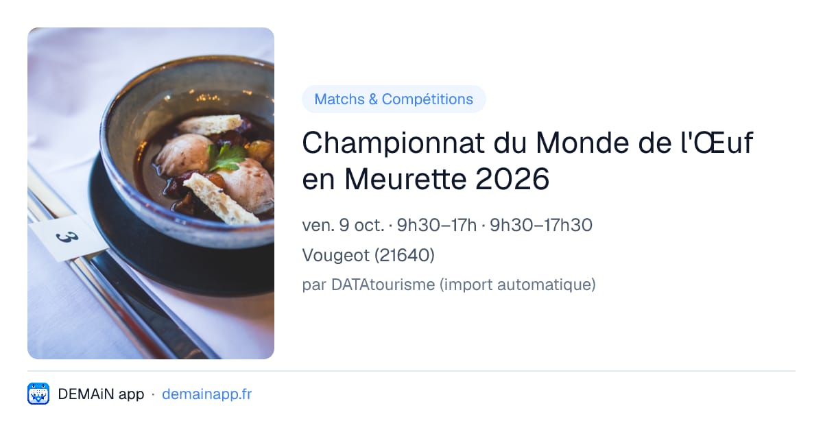 Championnat du Monde de l'Œuf en Meurette 2026 — Vougeot