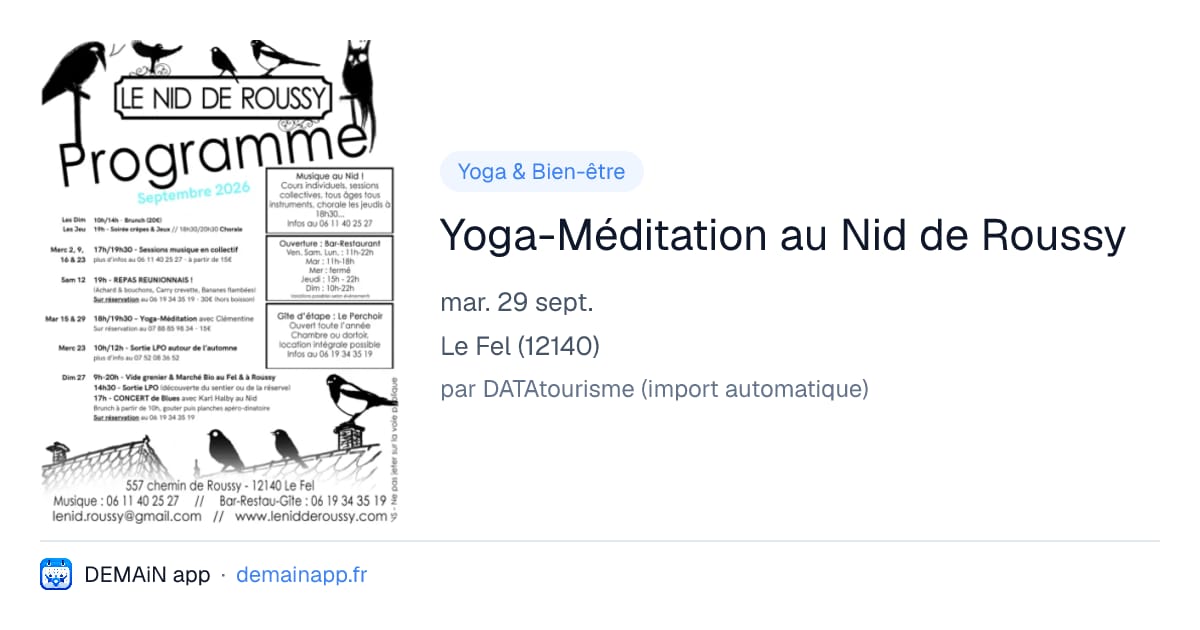 Yoga-Méditation au Nid de Roussy — Le Fel