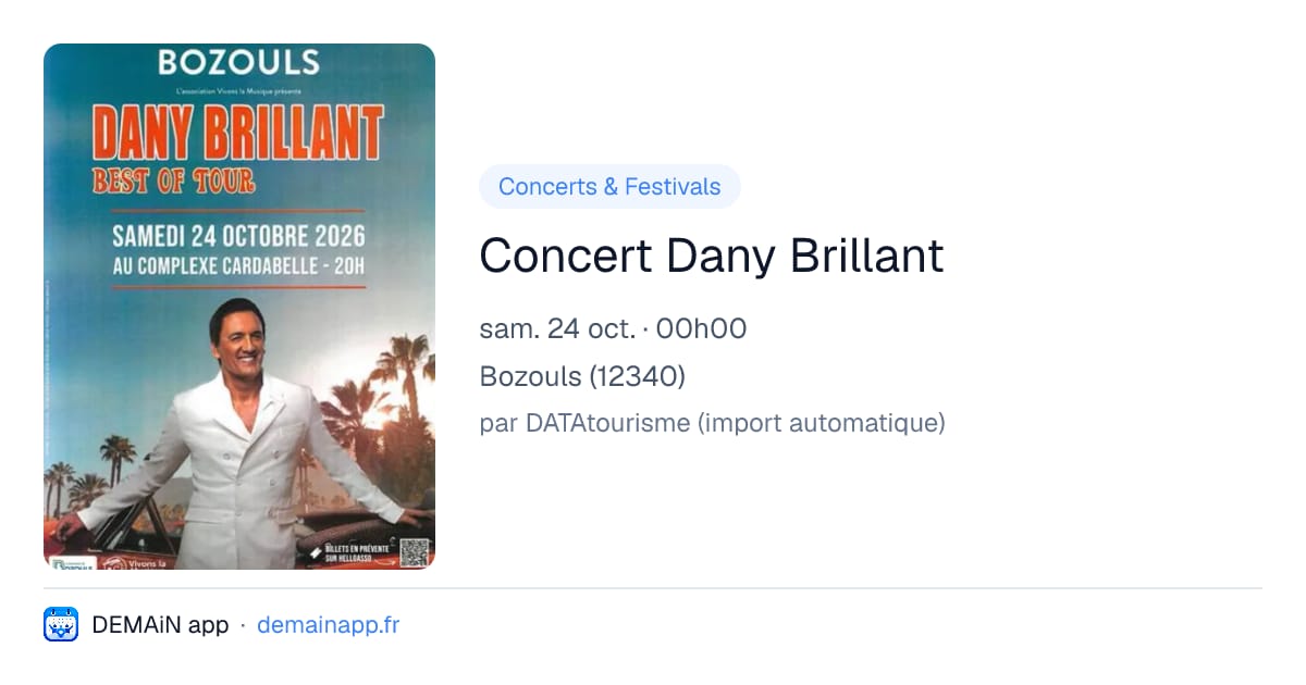 Concert Dany Brillant — Bozouls