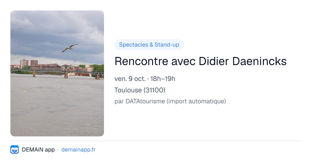 Rencontre avec Didier Daenincks — Toulouse