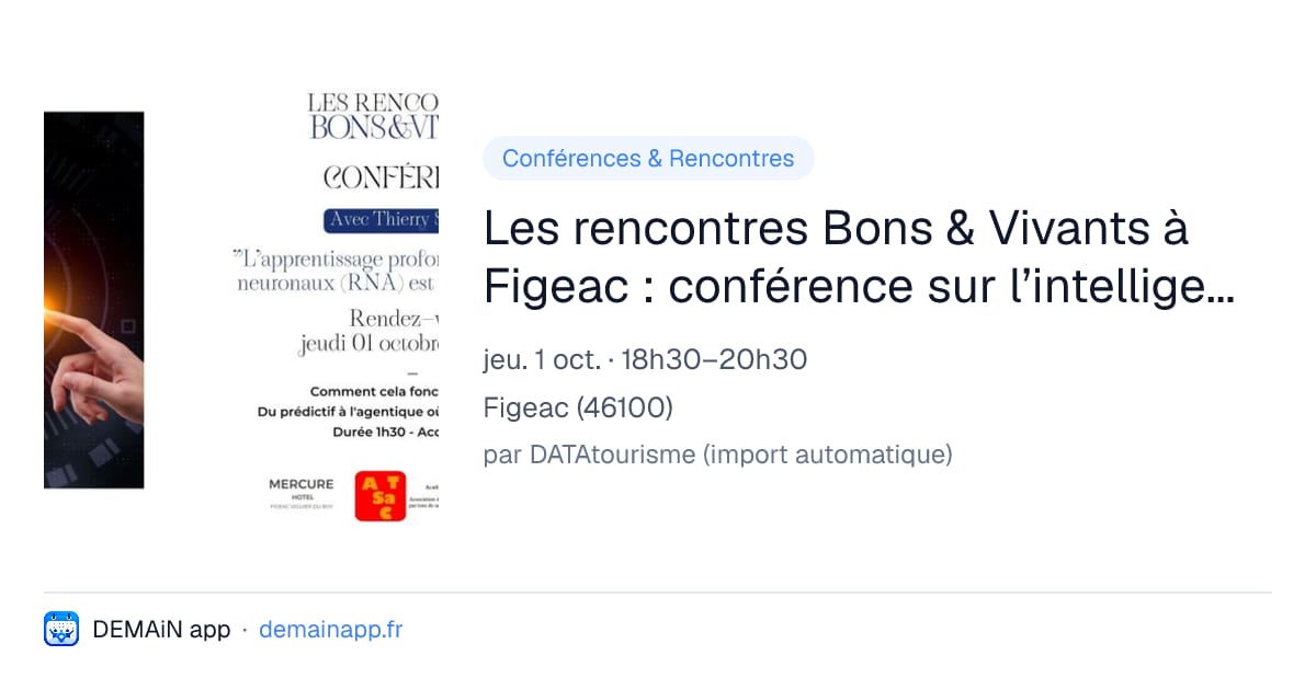 Les rencontres Bons & Vivants à Figeac : conférence sur l’intelligence artificielle — Figeac