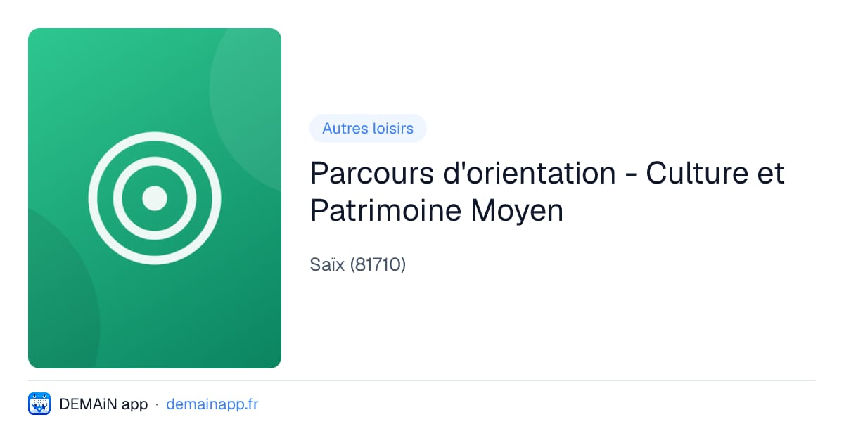 Parcours d'orientation - Culture et Patrimoine Moyen — Saïx