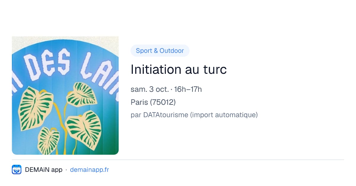 Initiation au turc — Paris