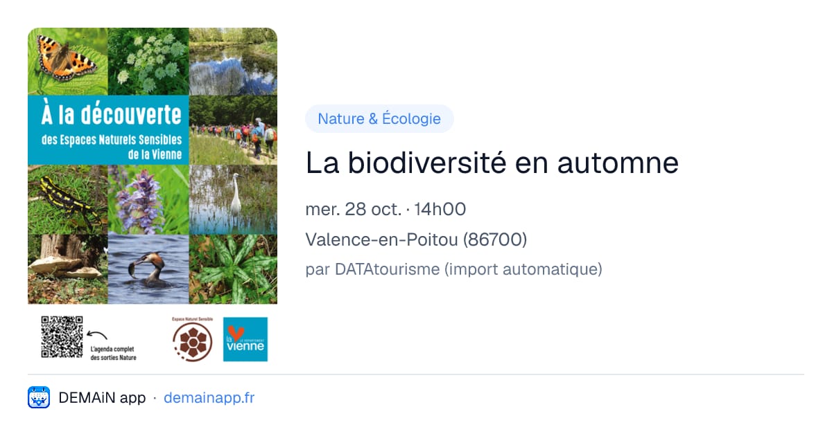La biodiversité en automne — Valence-en-Poitou