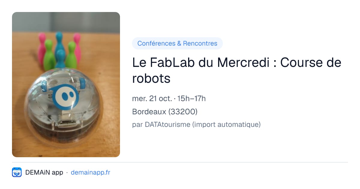 Le FabLab du Mercredi : Course de robots — Bordeaux