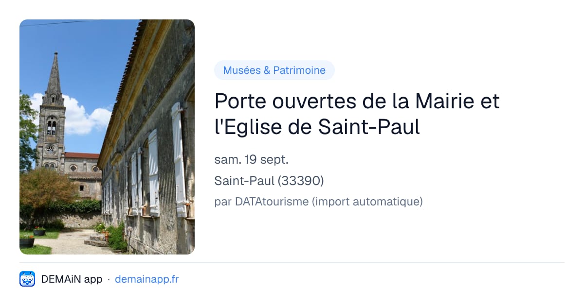 Porte ouvertes de la Mairie et l'Eglise de Saint-Paul — Saint-Paul