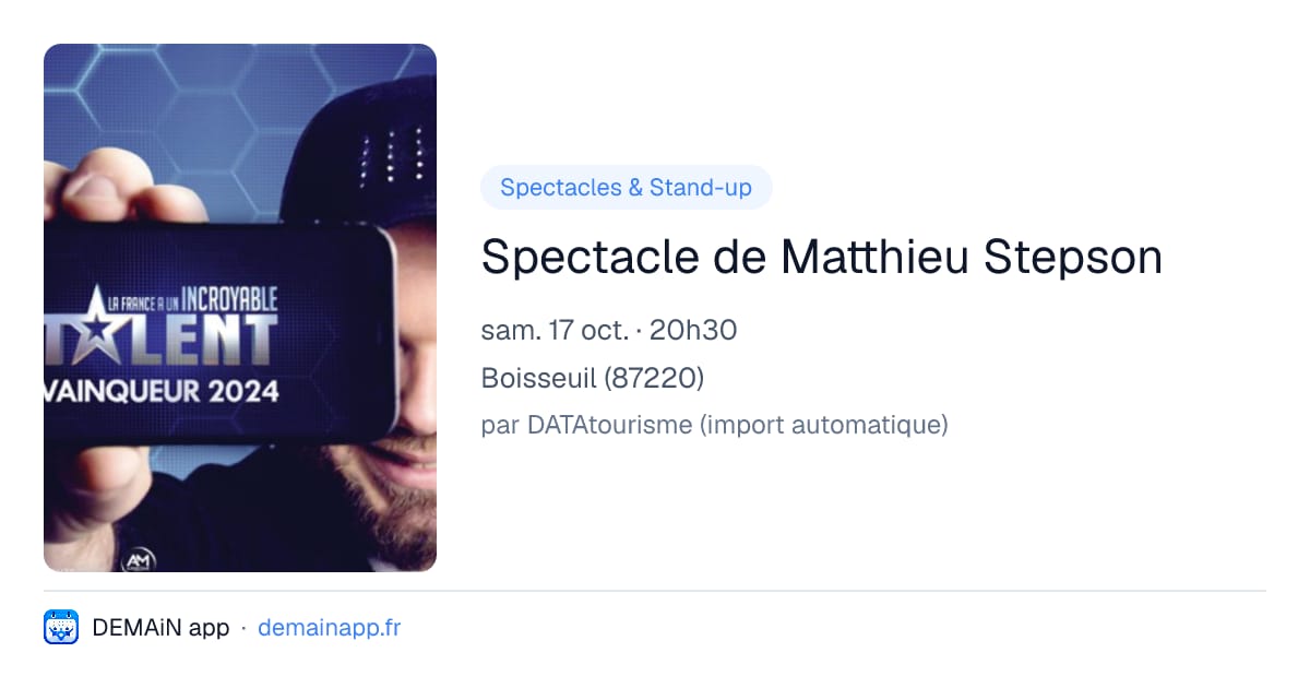 Spectacle de Matthieu Stepson — Boisseuil
