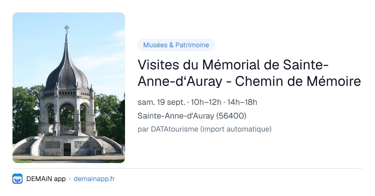 Visites du Mémorial de Sainte-Anne-d‘Auray - Chemin de Mémoire — Sainte-Anne-d'Auray