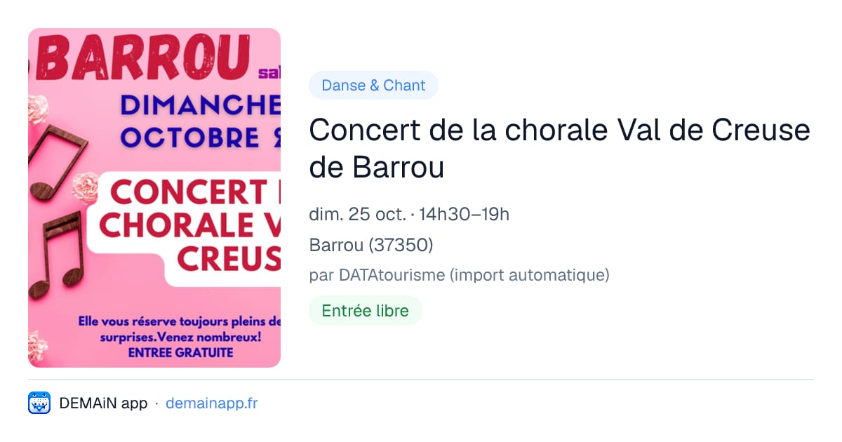 Concert de la chorale Val de Creuse de Barrou — Barrou