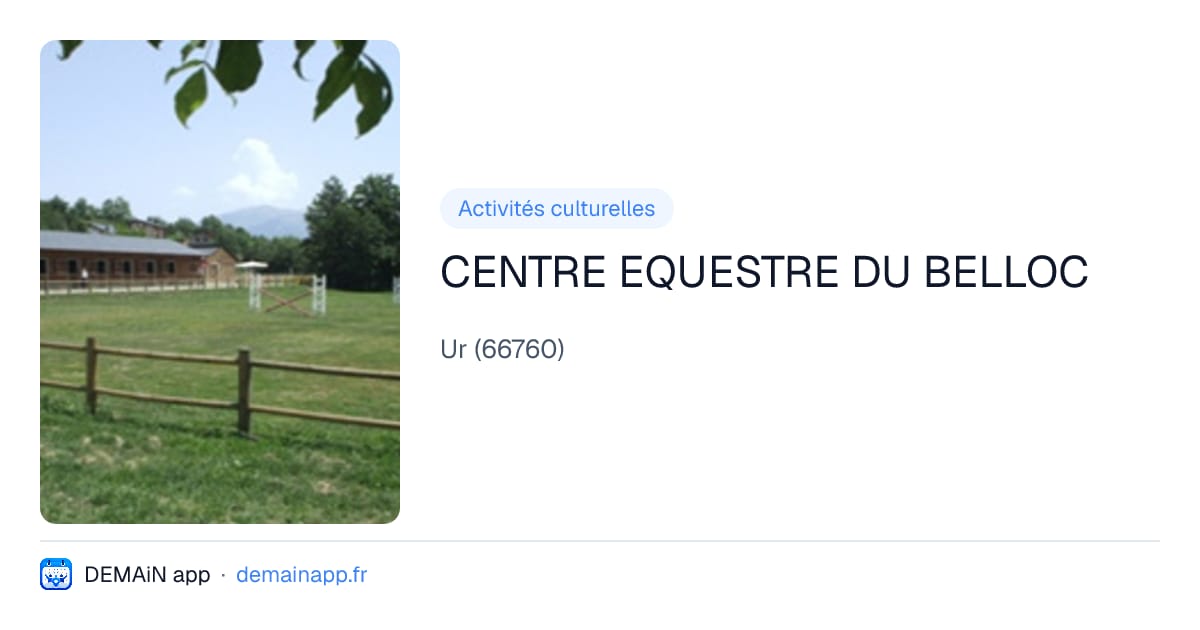 CENTRE EQUESTRE DU BELLOC — Ur