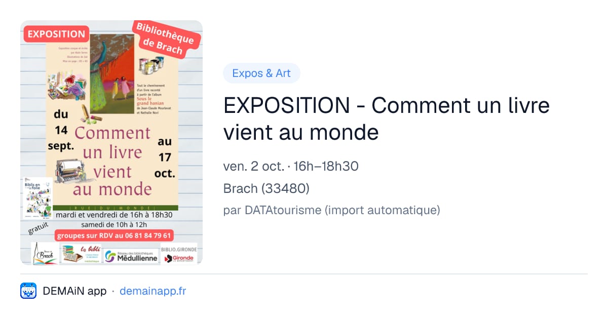 EXPOSITION - Comment un livre vient au monde — Brach