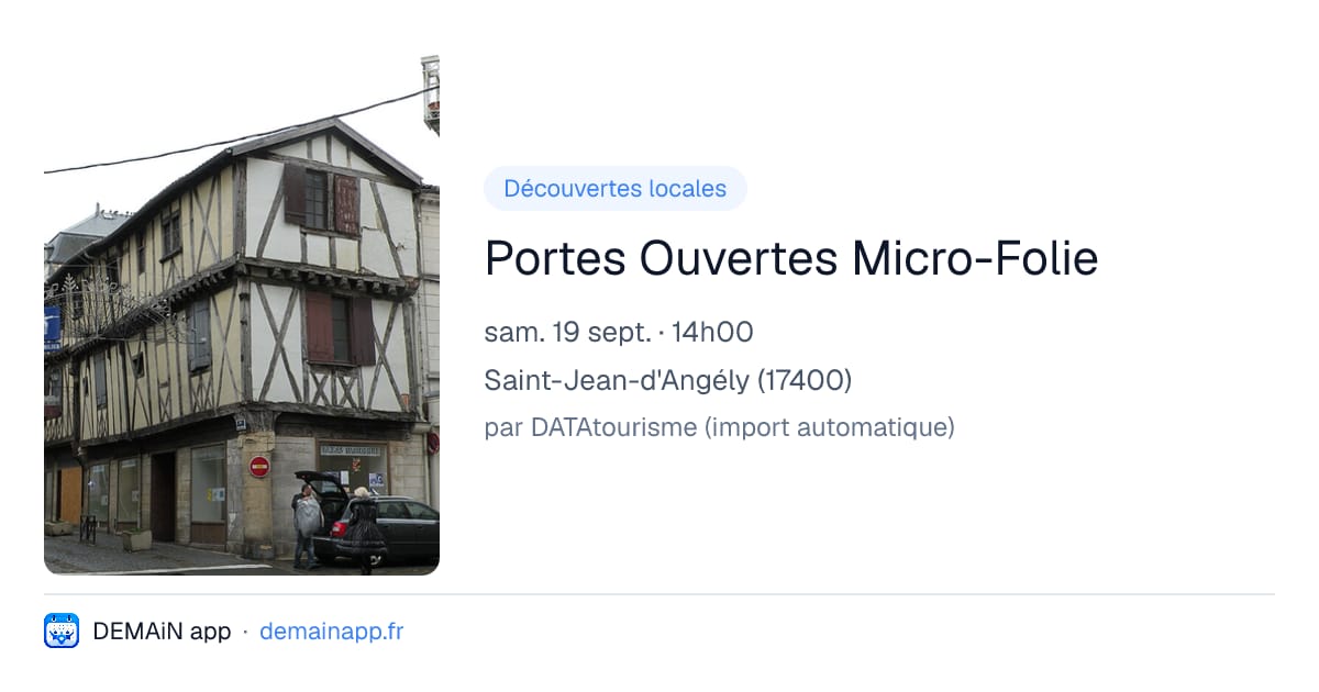 Portes Ouvertes Micro-Folie — Saint-Jean-d'Angély