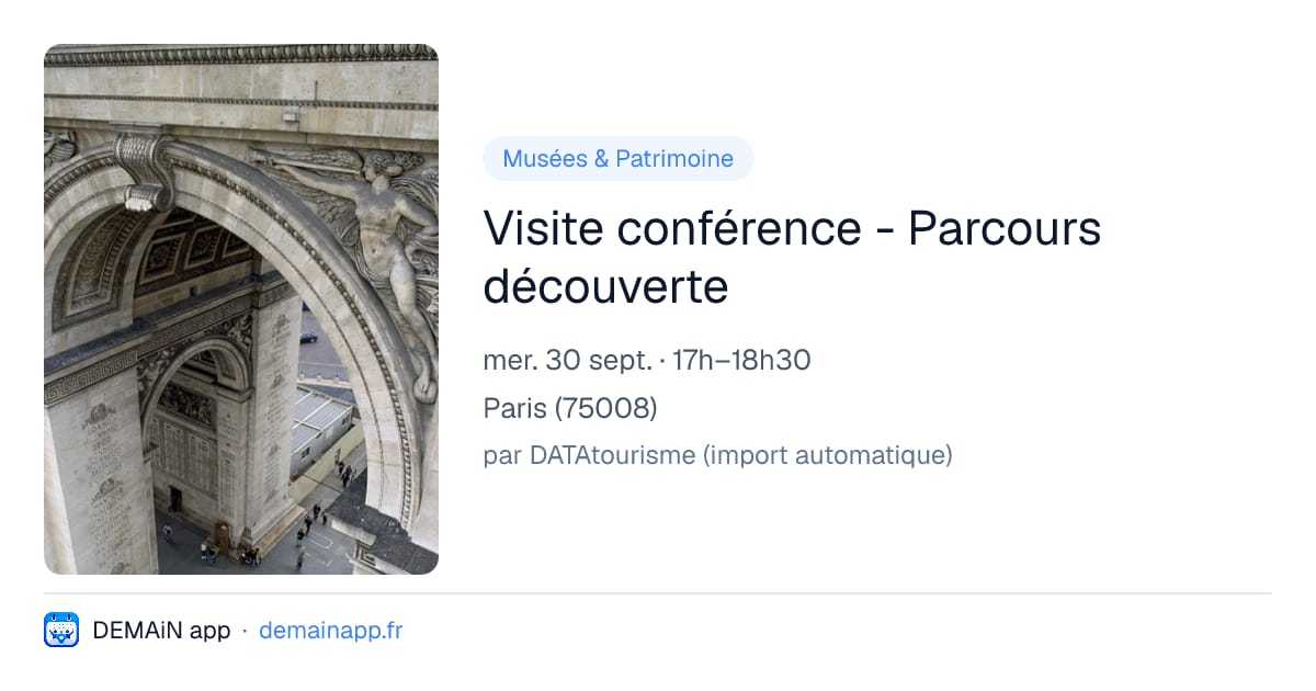 Visite conférence - Parcours découverte — Paris