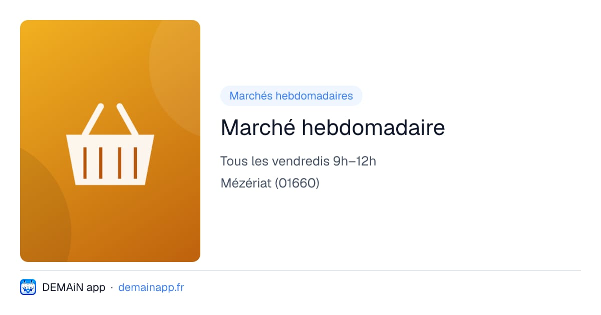 Marché hebdomadaire — Mézériat