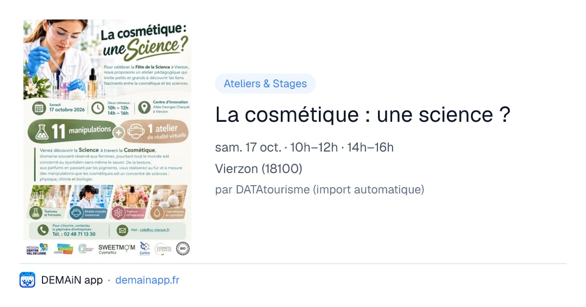La cosmétique : une science ? — Vierzon