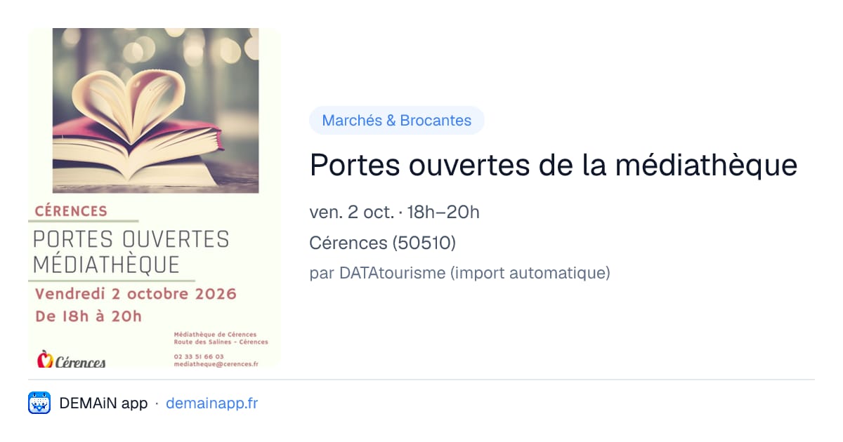 Portes ouvertes de la médiathèque — Cérences