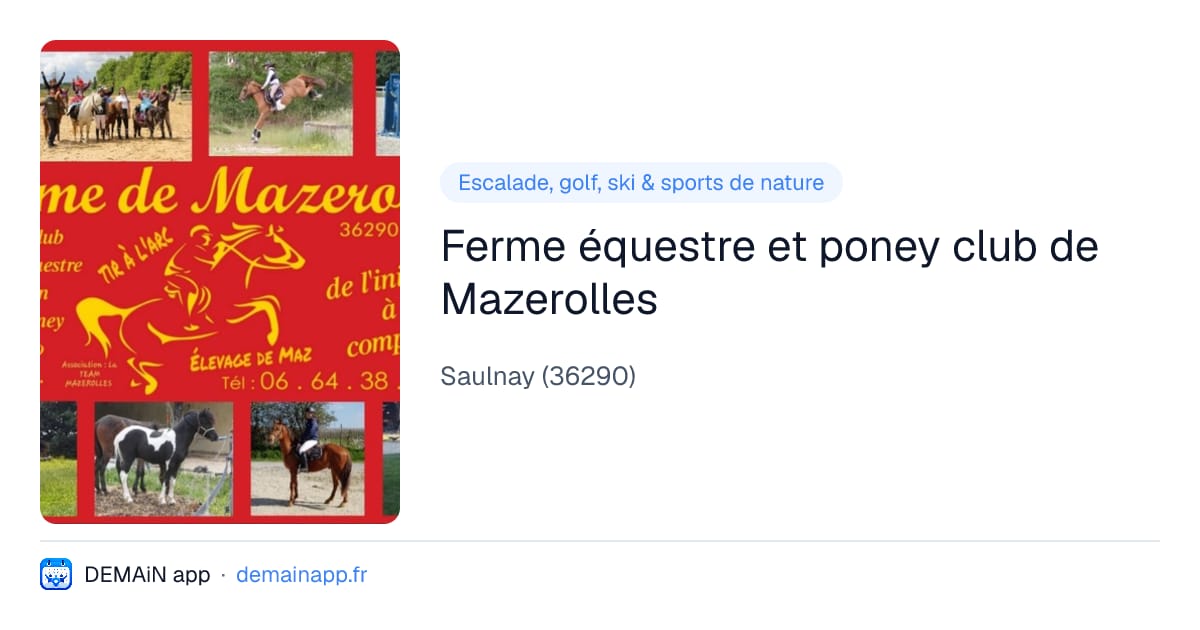 Ferme équestre et poney club de Mazerolles — Saulnay