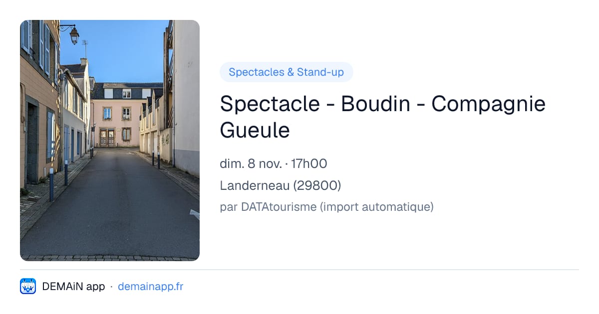 Spectacle - Boudin - Compagnie Gueule — Landerneau